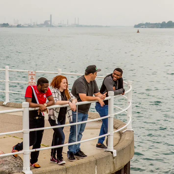 sarnia-students-waterfront Students hanging out on Sarnia's waterfront.