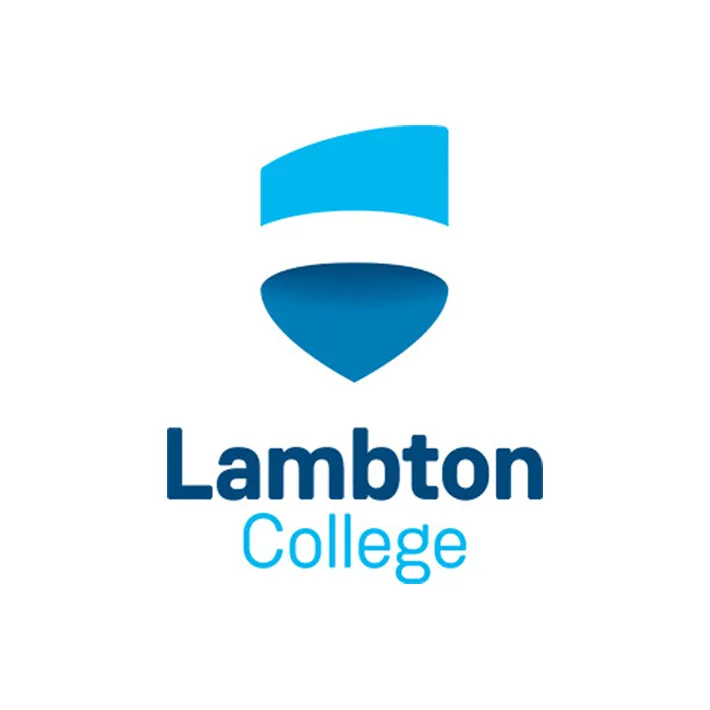 An image of the Lambton College logo vertical orientation.