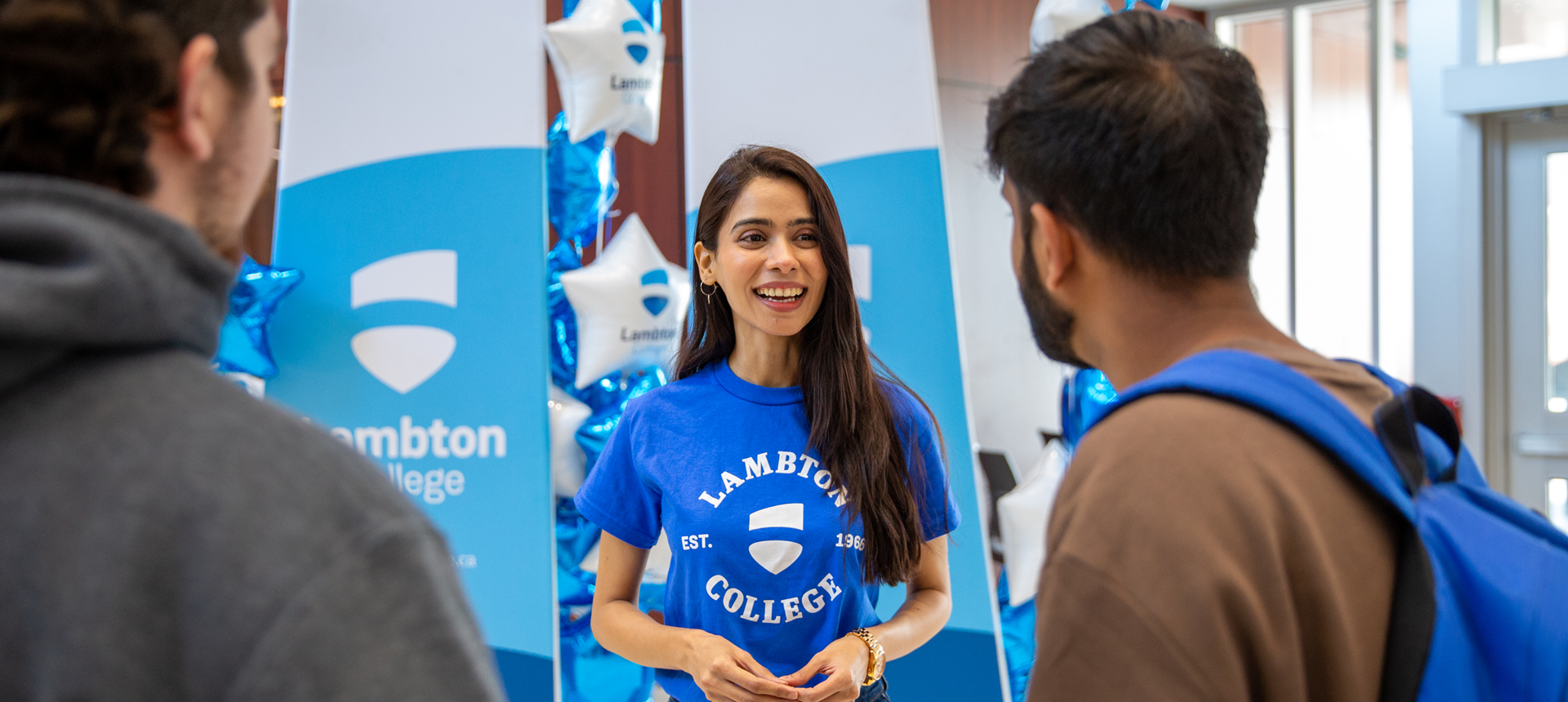 Students talking at Open House