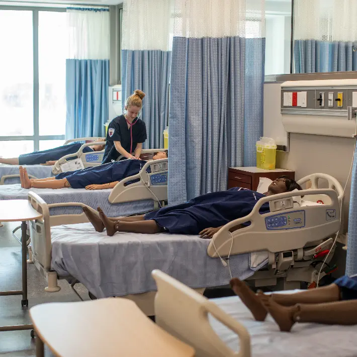 Nursing student in the lab