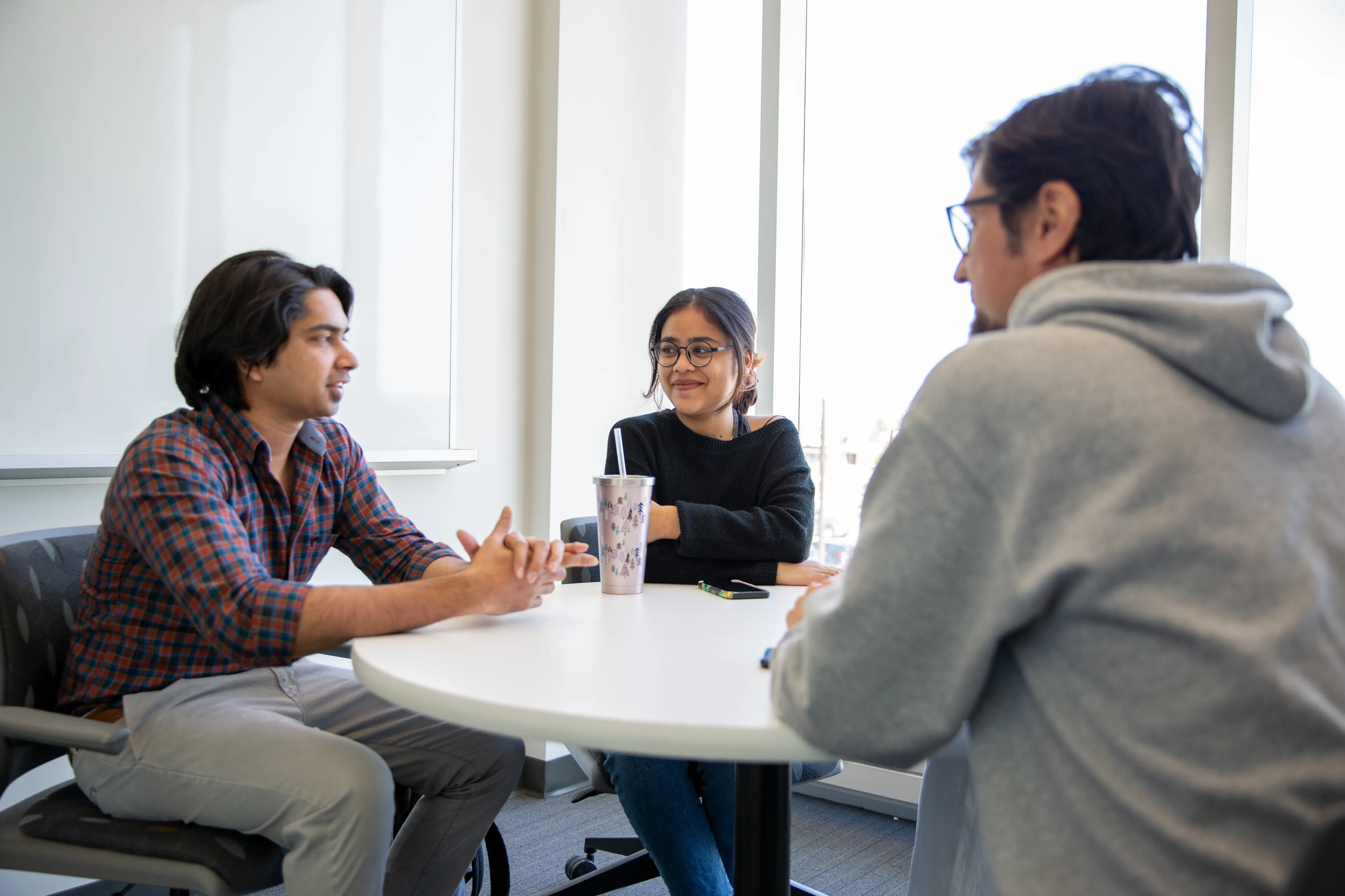 Students working together in study room