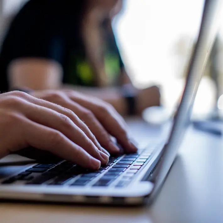 Student typing